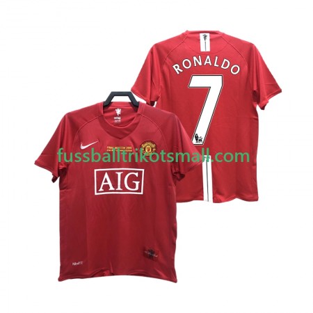 Fußballtrikots Manchester United RONALDO 7 2007 2008 Retro Kurzarm Heimtrikotsatz kaufen